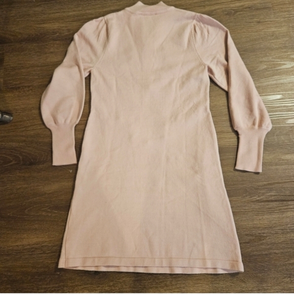 Boston Proper Pink Sweater Mini Dress With Snowflake Detail sz S - Picture 11 of 14